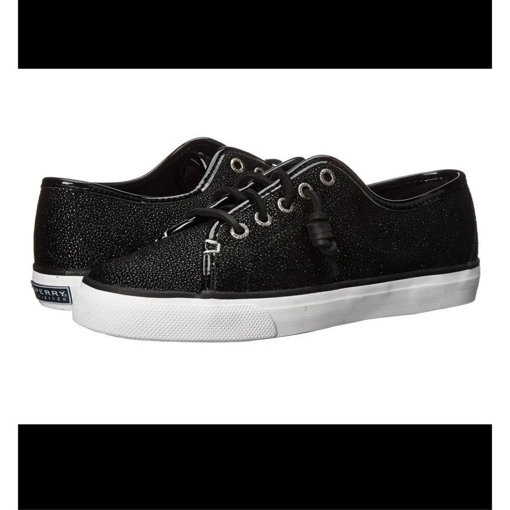 Sperry Top Sider Seacoast Cavier Black Womens Size 8.5M Slip On Shoe Boat